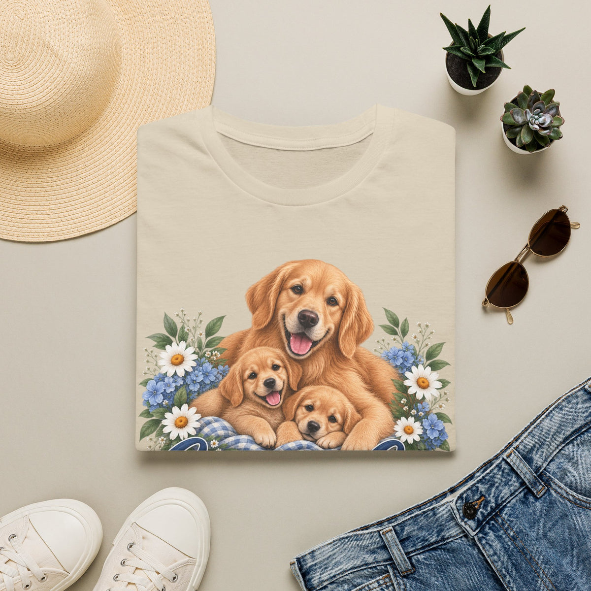 Created to Care Golden Retriever Dog Family