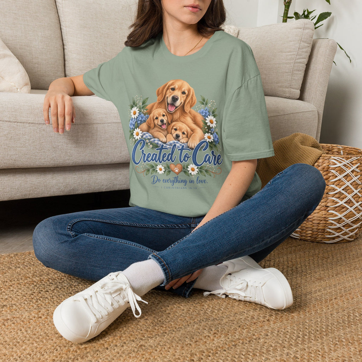 Created to Care Golden Retriever Dog Family