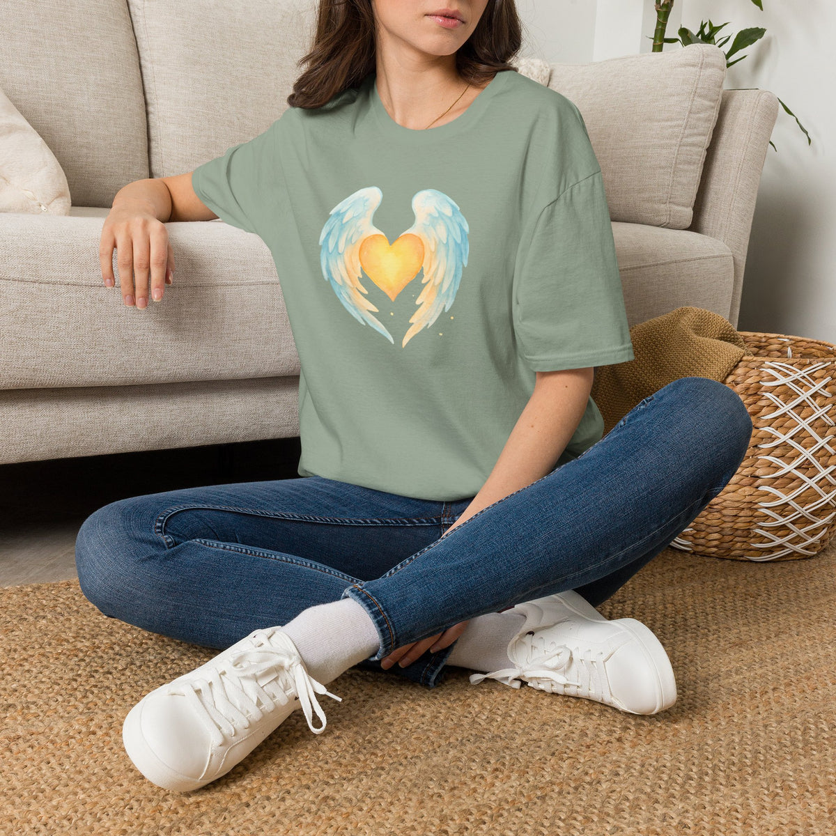 Heart with Angel Wings T-Shirt