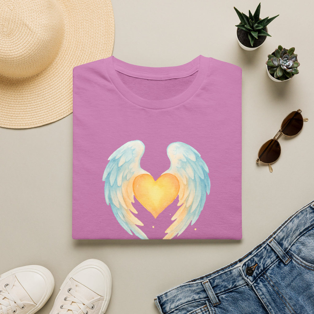 Heart with Angel Wings T-Shirt
