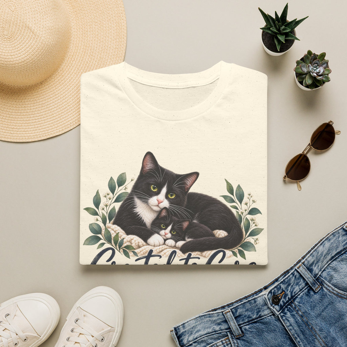 Created to Care Black and White Tuxedo Cat Family