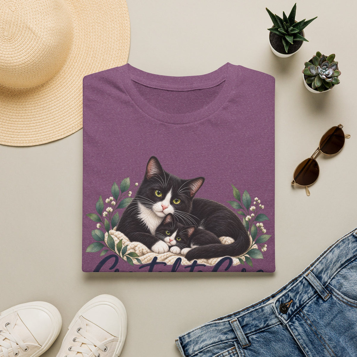 Created to Care Black and White Tuxedo Cat Family