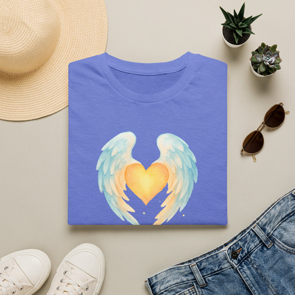 Heart with Angel Wings T-Shirt