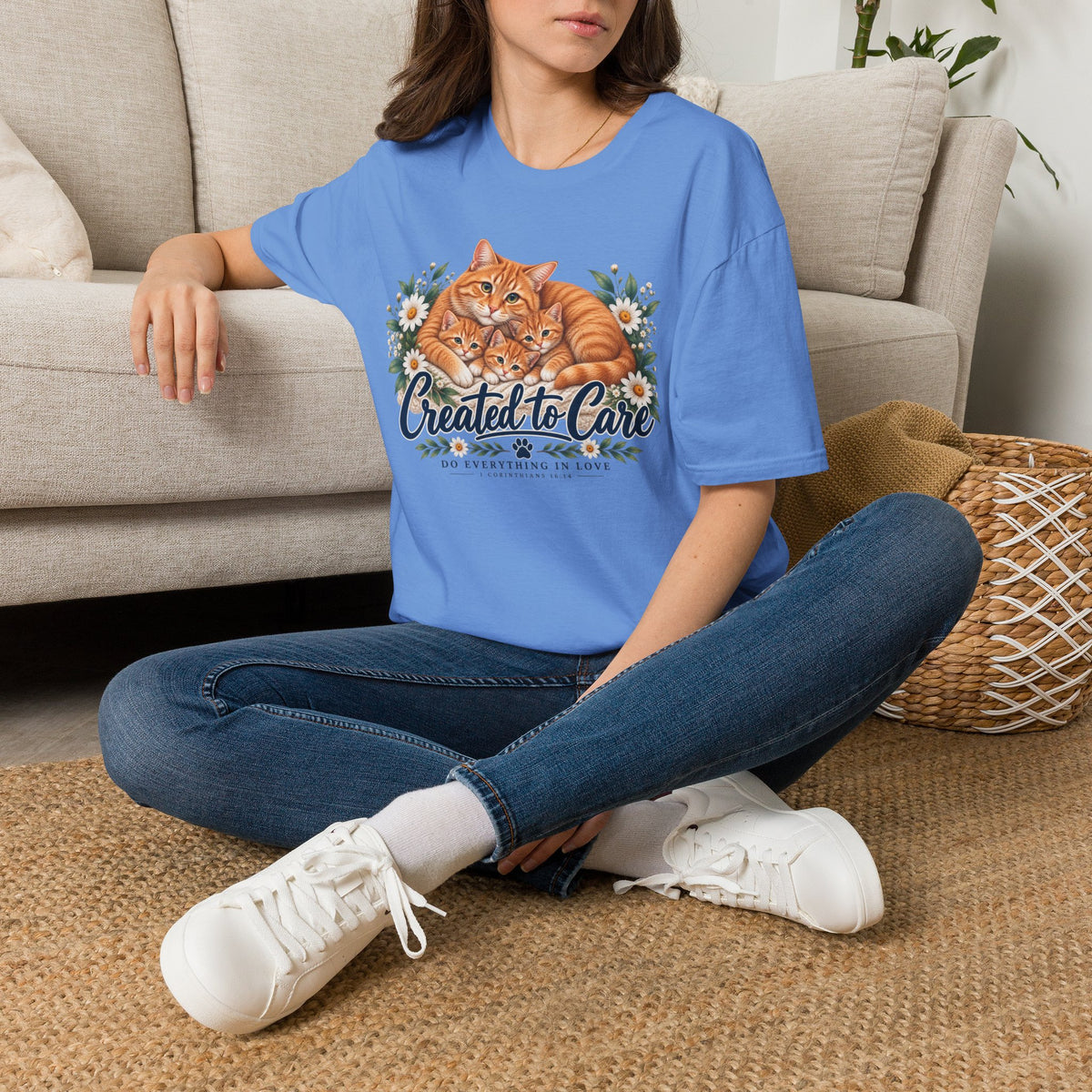 Created to Care Orange Tabby Cat Family