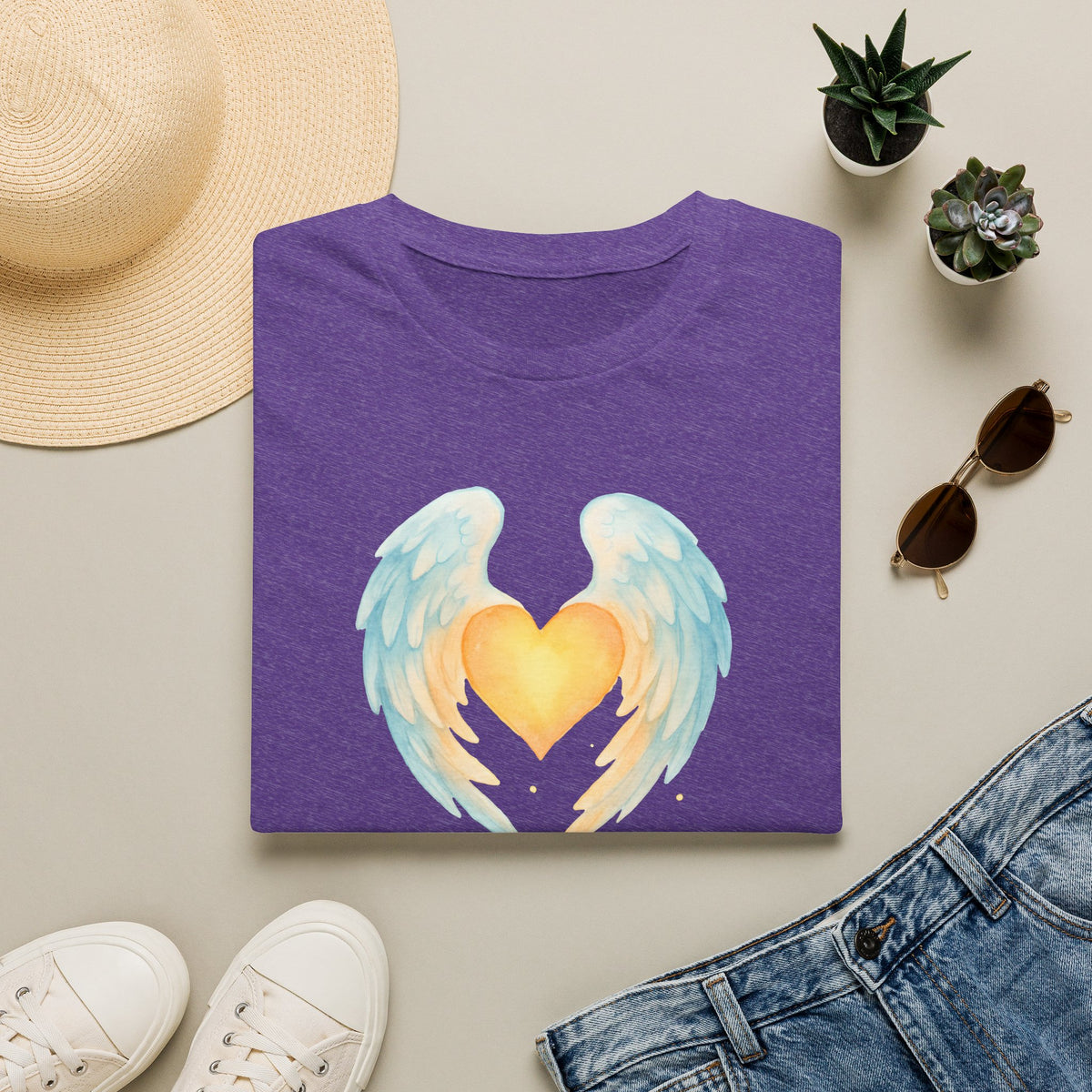 Heart with Angel Wings T-Shirt