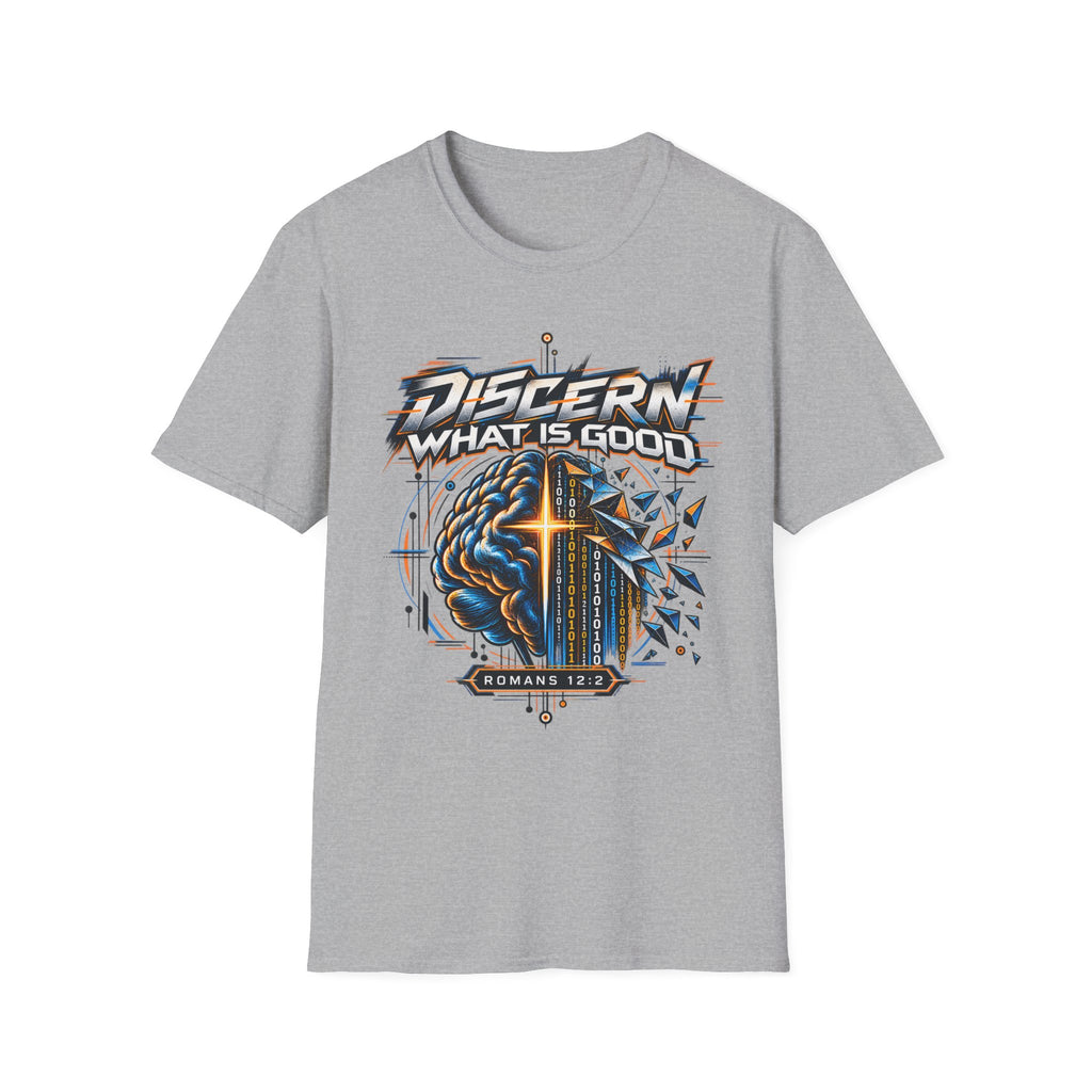 Discern What Is Good T-Shirt — Christian Faith Graphic Tee (Romans 12:2)