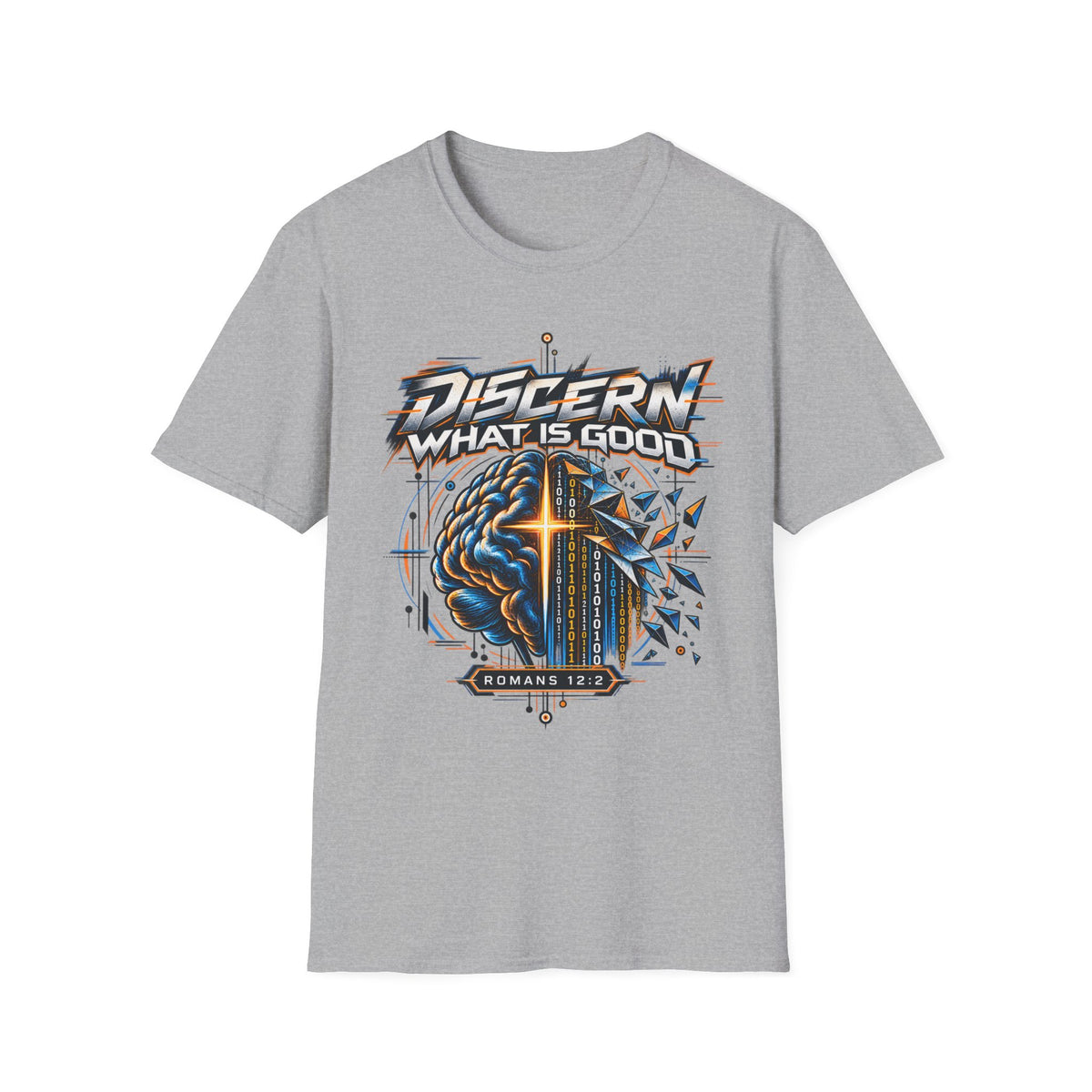 Discern What Is Good T-Shirt — Christian Faith Graphic Tee (Romans 12:2)