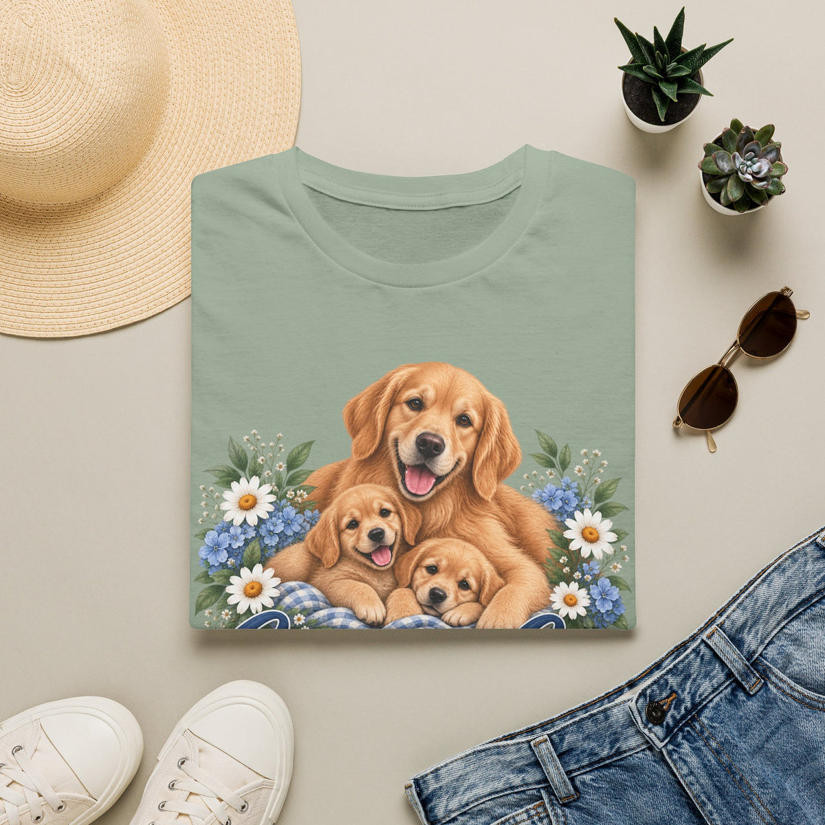 Created to Care Golden Retriever Dog Family