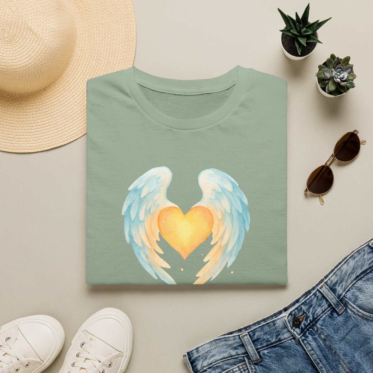 Heart with Angel Wings T-Shirt