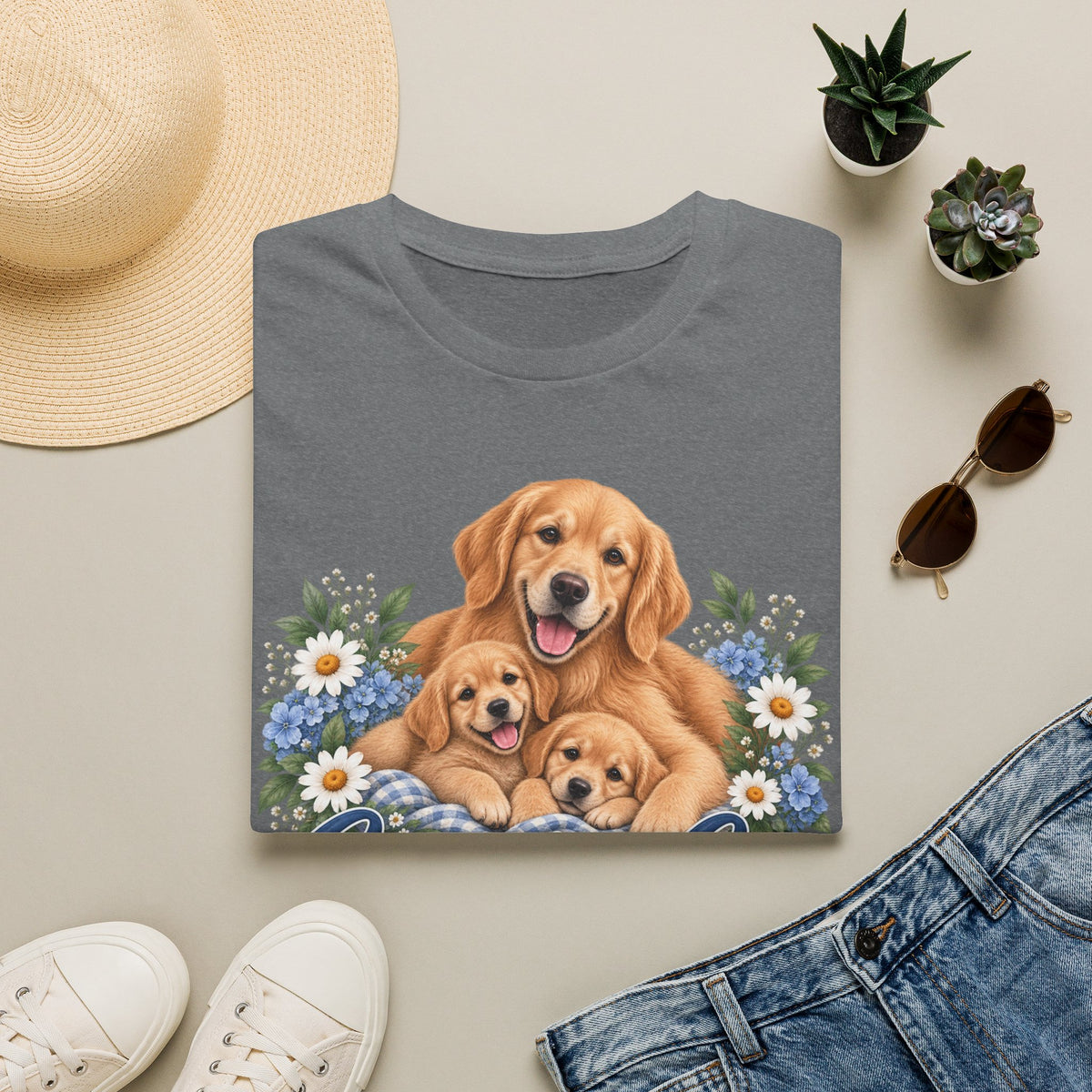 Created to Care Golden Retriever Dog Family