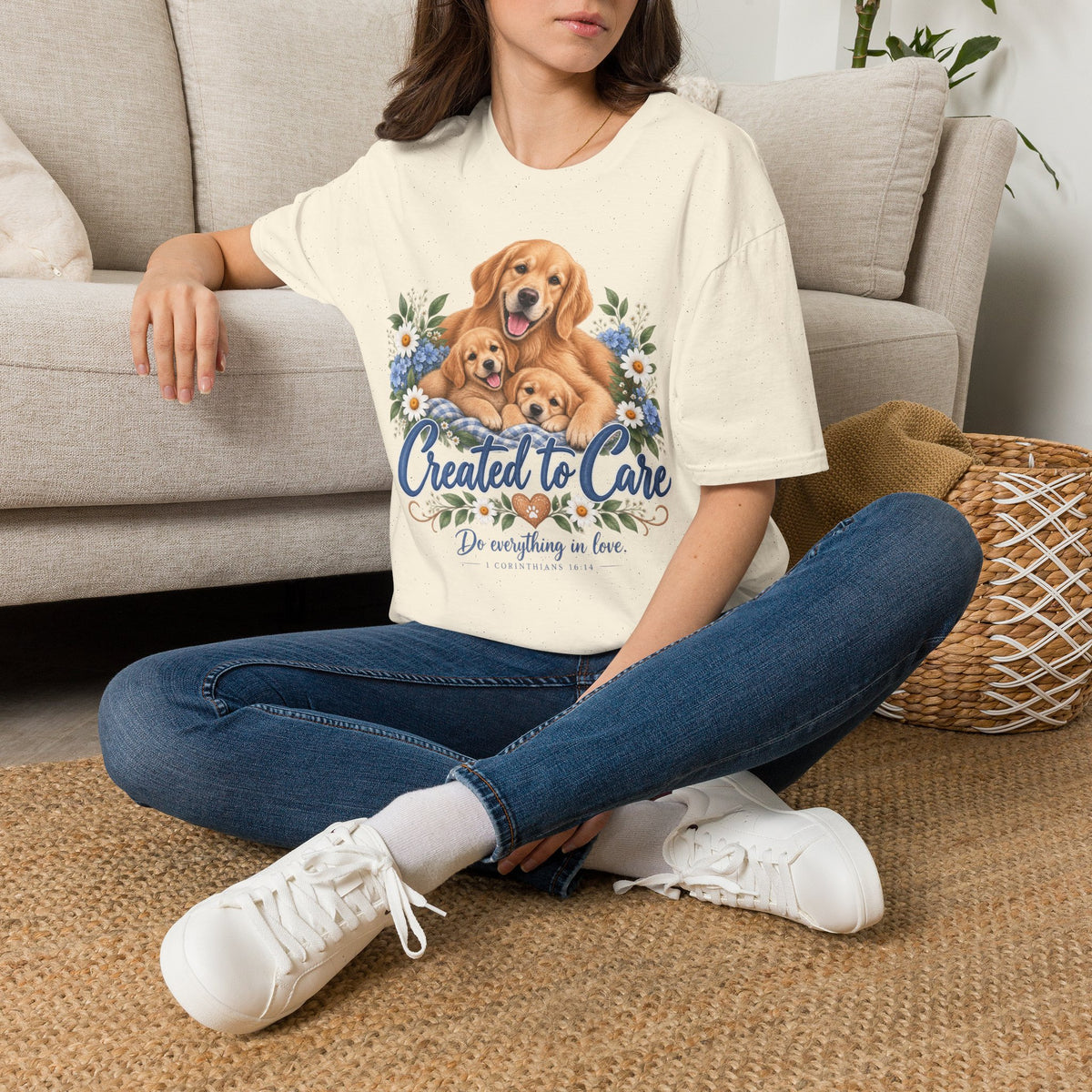 Created to Care Golden Retriever Dog Family