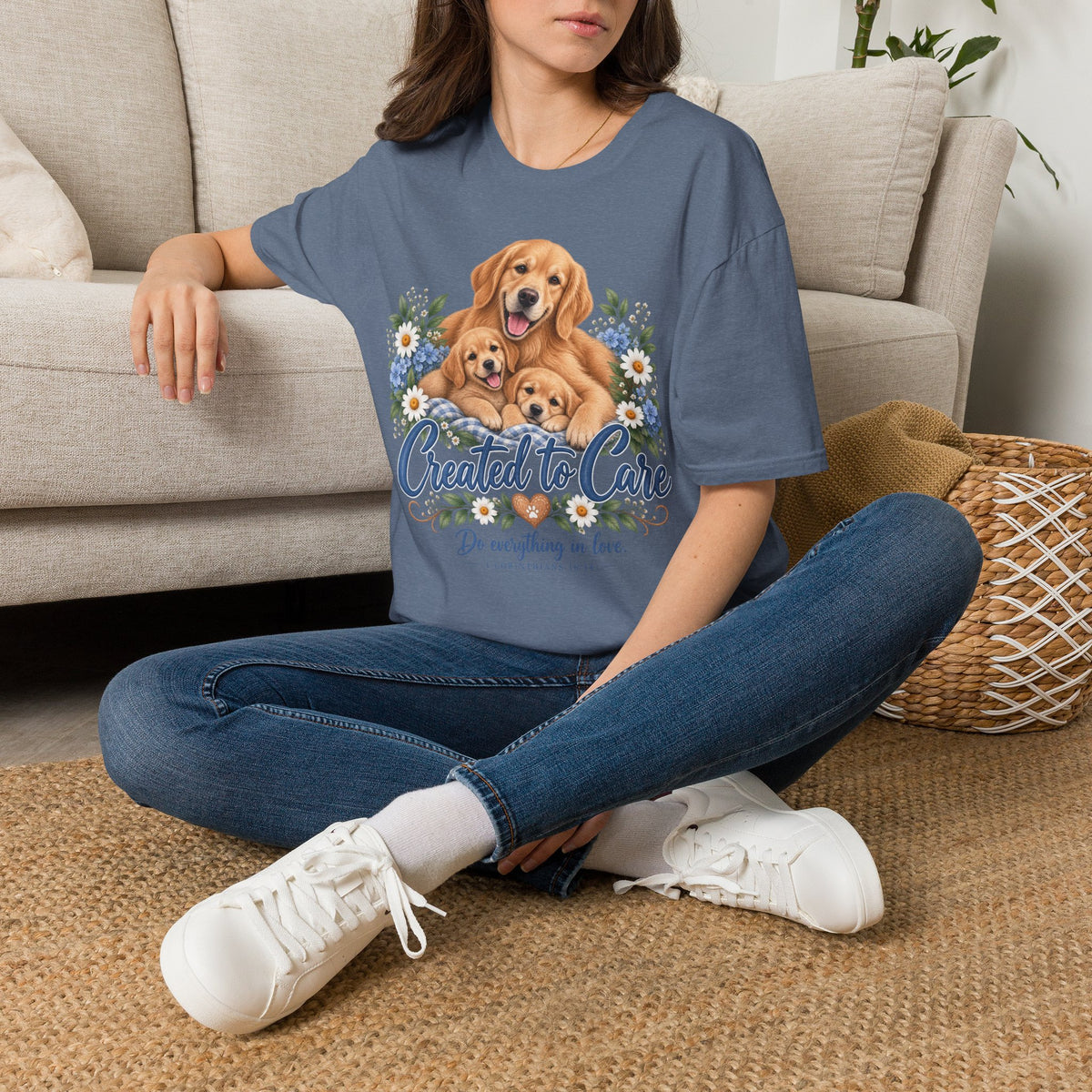 Created to Care Golden Retriever Dog Family