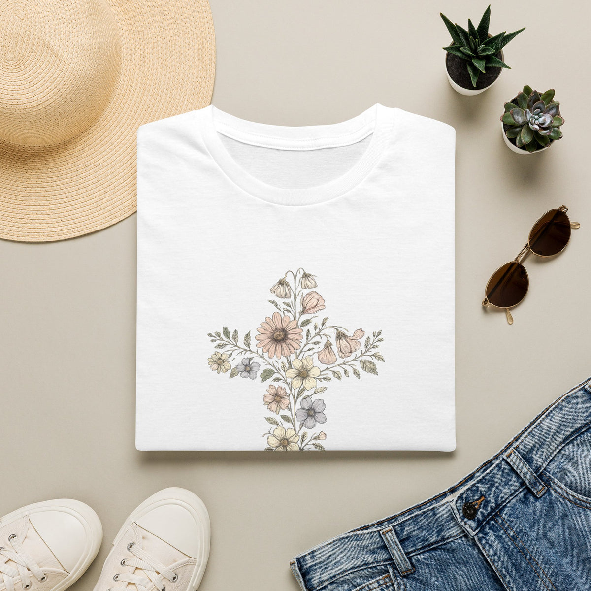 Floral cross bouquet T-Shirt