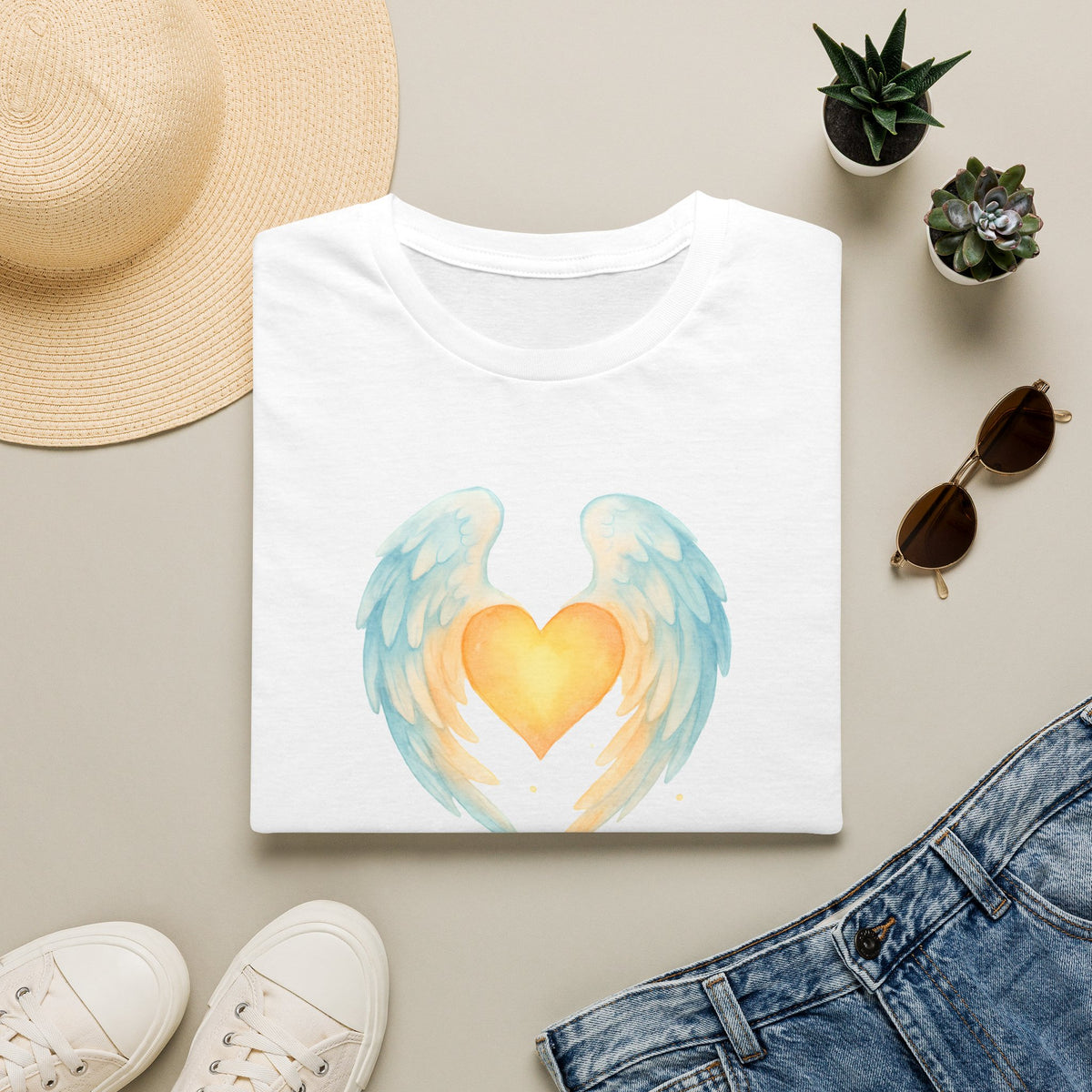 Heart with Angel Wings T-Shirt