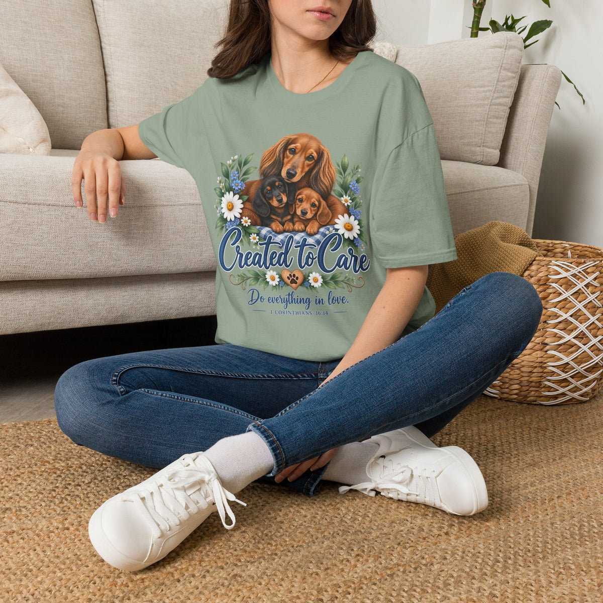 Created to Care Dachshund Dog Family