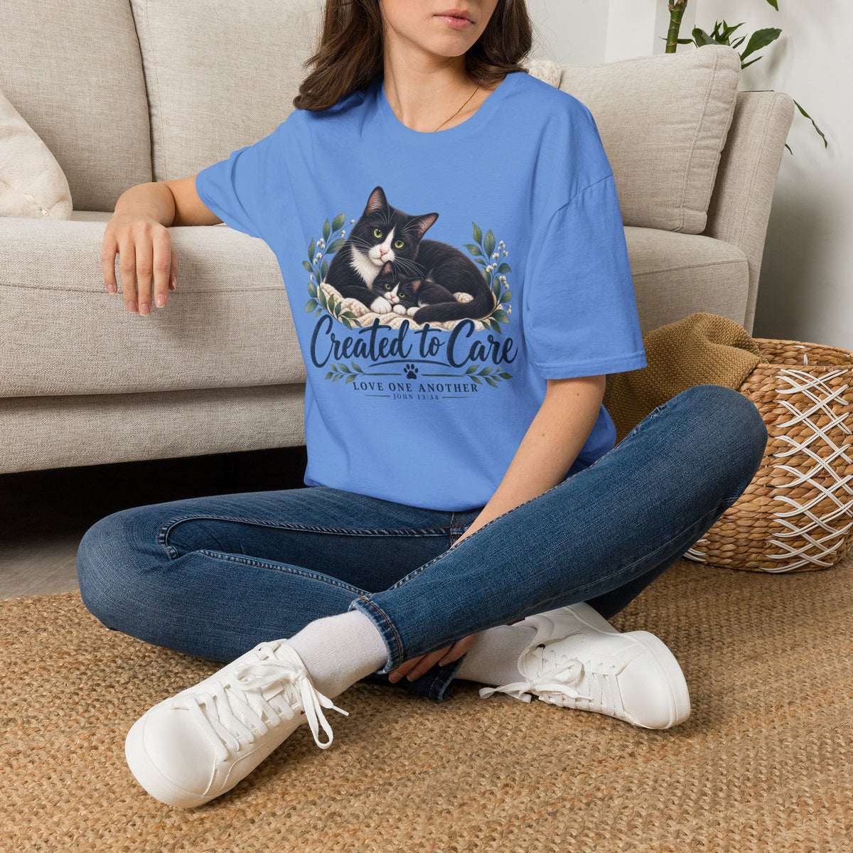 Created to Care Black and White Tuxedo Cat Family