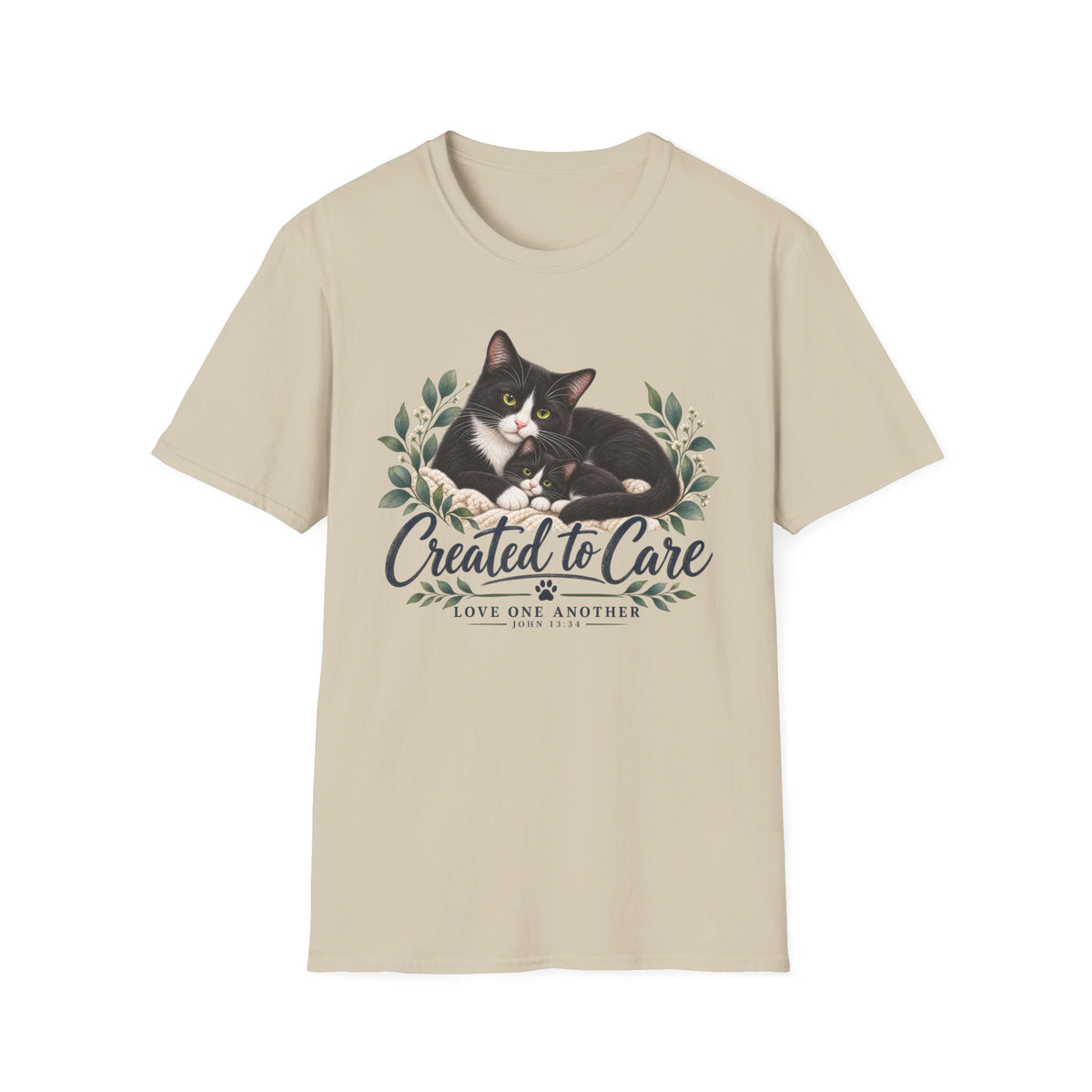 Created to Care Black and White Tuxedo Cat Family