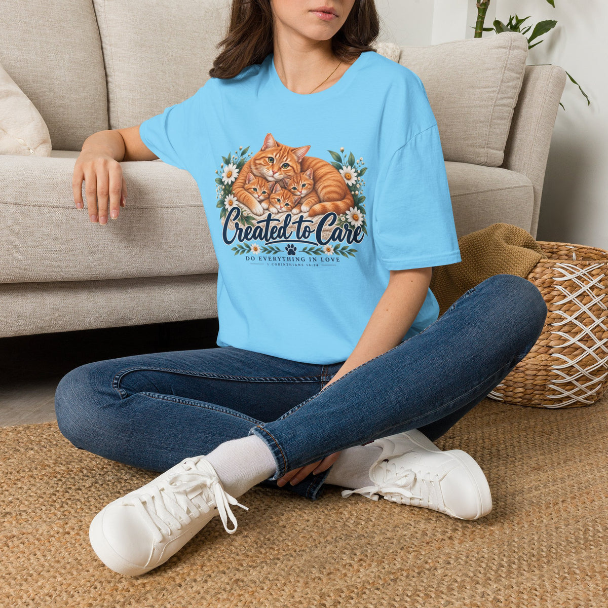 Created to Care Orange Tabby Cat Family